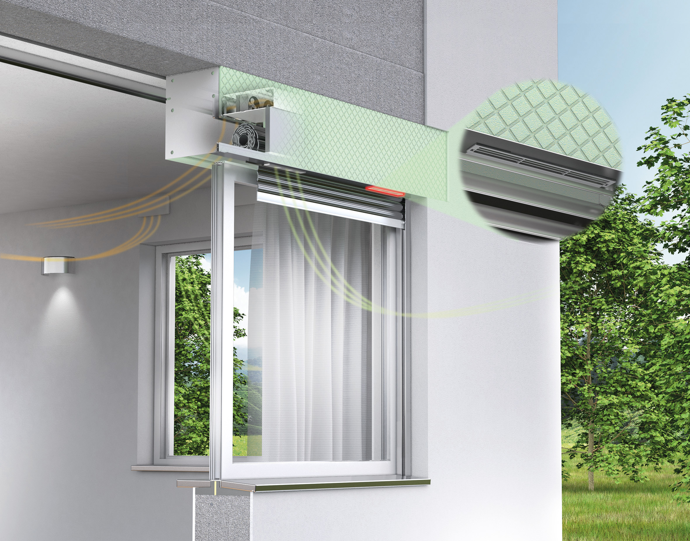 Die dezentralen Lüftungsanlagen AIRFOX® ermöglichen eine nutzerbezogene raumweise Lüftung.|3D-Visual: Beck+Heun