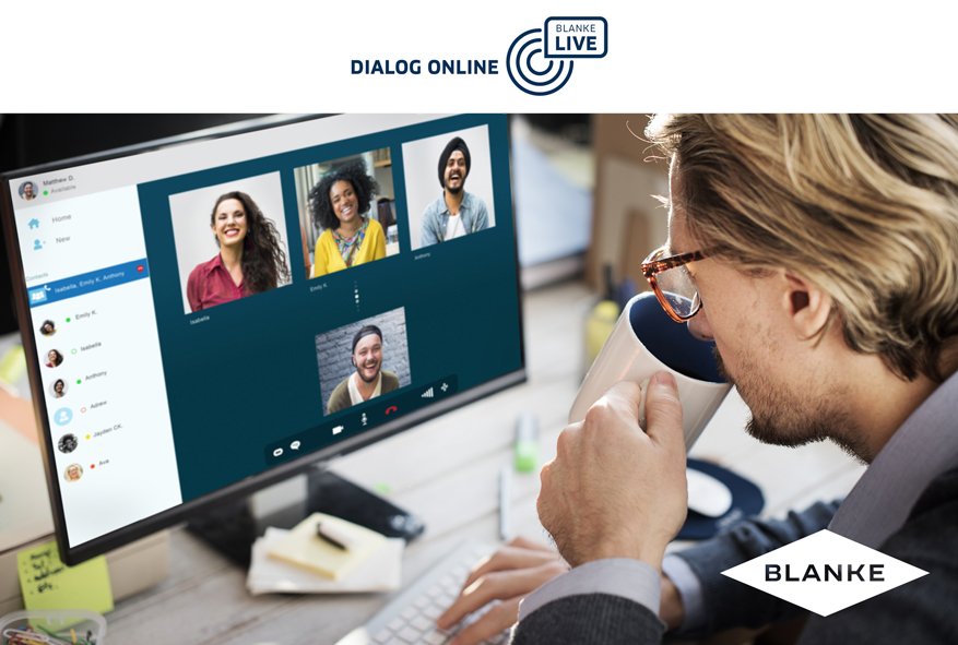 Seit Anfang April bietet der Iserlohner Spezialist für Fliesenzubehör und Systemprodukte Blanke Systems GmbH & Co. KG im Rahmen seiner neuen Plattform BLANKE DIALOG ONLINE diverse Live-Gespräche via Internet an.|Foto: Blanke